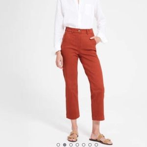 Everlane Straight Leg Crop Pants in Faded Red Sz 2
